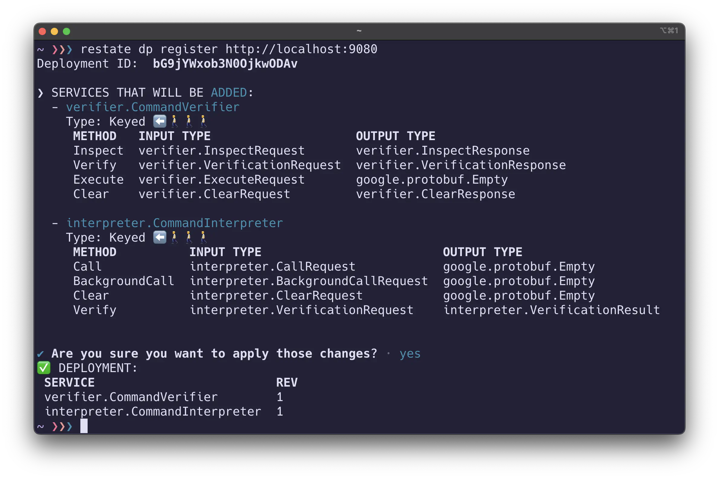 Registering service deployments with the CLI.